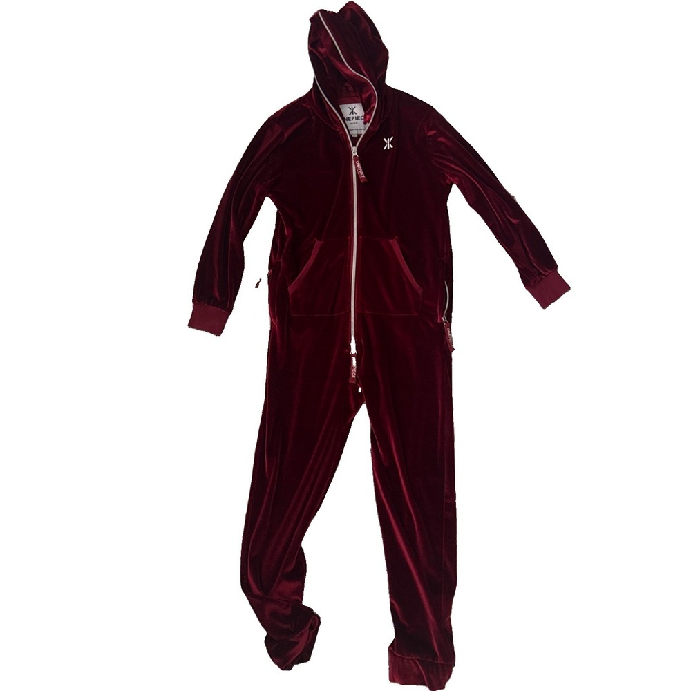 Onepiece Norwegian Jumpsuit Kids Red Original Velvet Legacy Hooded EUC Sz 8